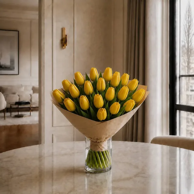 Тюльпаны желтые — 25 шт